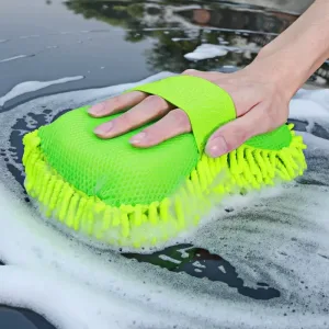 Microfiber Car Washer Sponge & Detailing Brushes - Cleaning Gloves & Towel