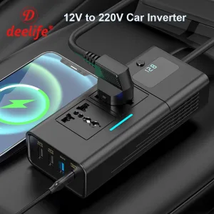 Deelife 12V to 220V Car Inverter, 200W Power Converter