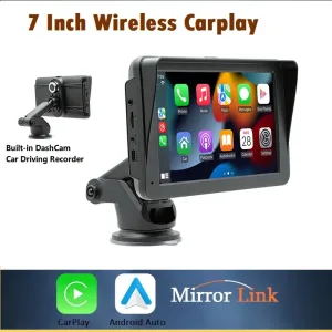 7'' Wireless CarPlay/Android Auto Screen with Dashcam & GPS