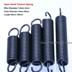 1Pc Open Hook Tension Spring, 1.5mm/2mm Wire Diameter