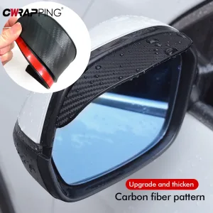 2PCS Carbon Fiber Rearview Mirror Rain Eyebrows - Sun & Rain Protection